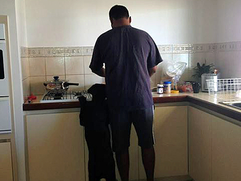 Vegan dad who cooks with dog!