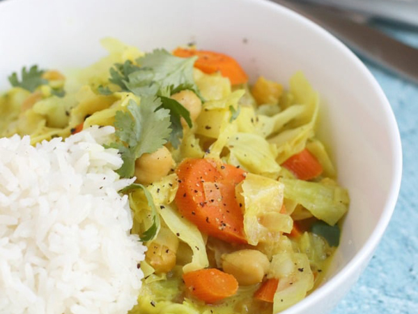 How to eat more greens - Veggies Save the Day's Cabbage Coconut Curry