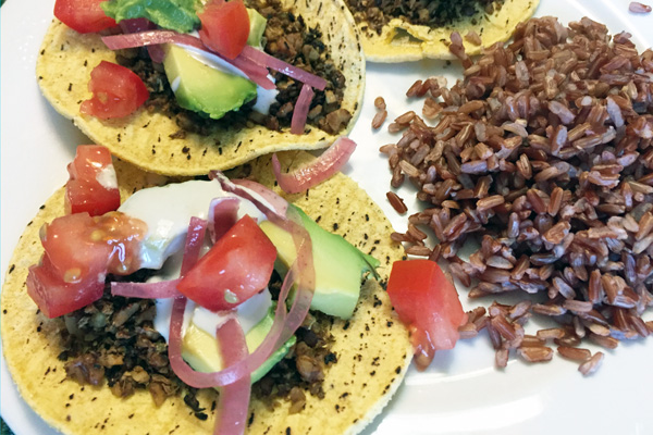 One week of vegan family dinners on the Vegan Family Meal Plan - Cauliflower walnut tacos