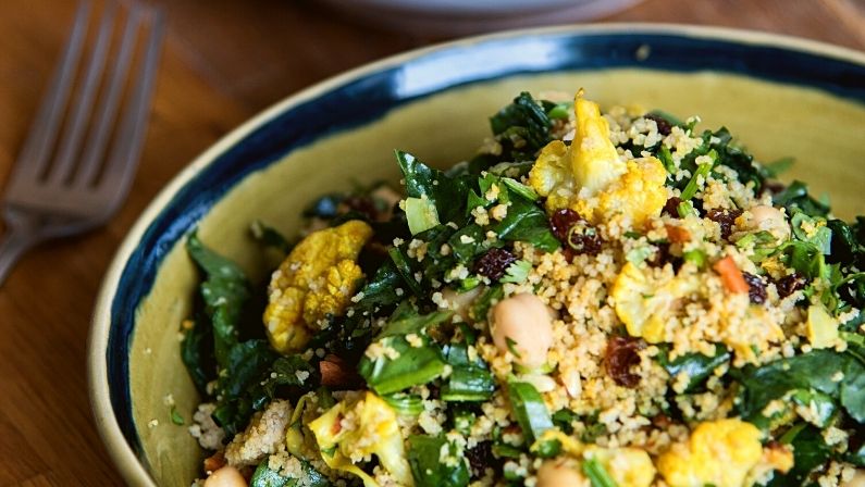 Warming curried couscous salad